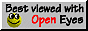 a button that reads "best viewed with open eyes"